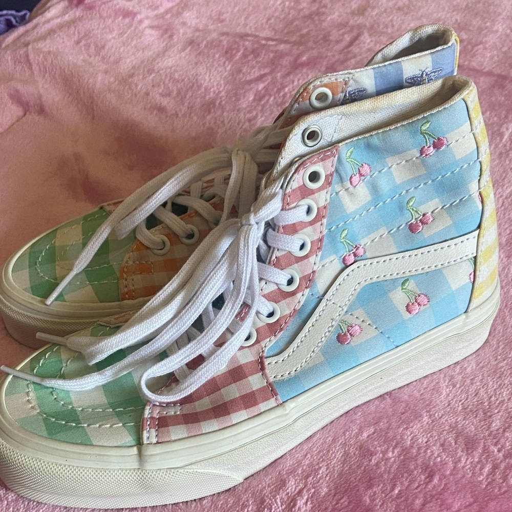 Vans Pastel Checkered High-Top Sneakers